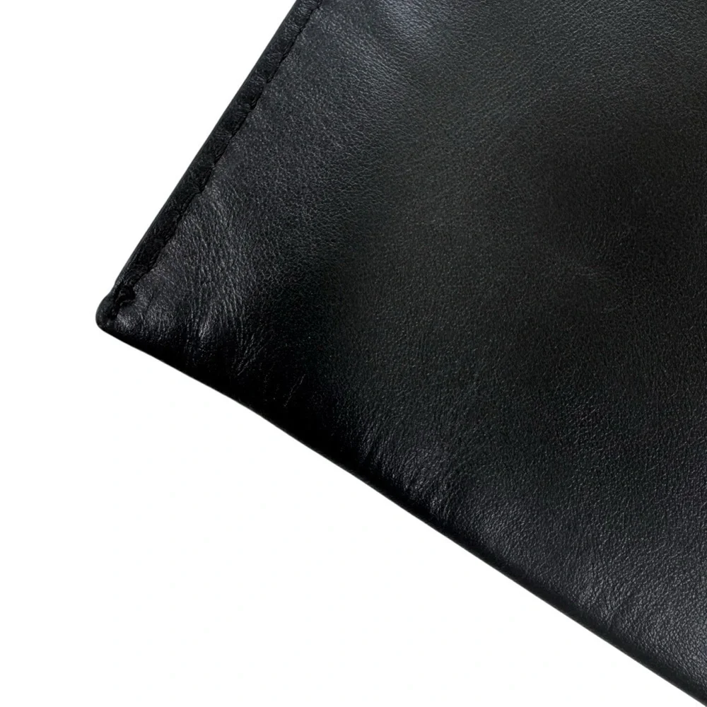 J. Crew Calfskin and Leather Clutch Zipper Pouch Black
